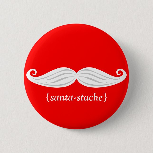Santa-Stache 2 Inch Round Button (Front)
