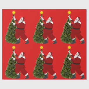 Santa Star’s The Tree Red Wrapping Paper