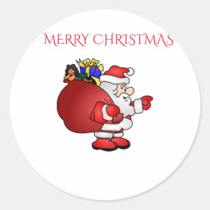 Santa stickers. classic round sticker
