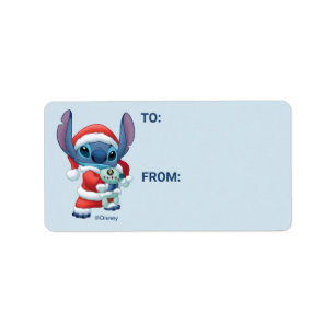 Santa Stitch Christmas - Holiday Greetings Label