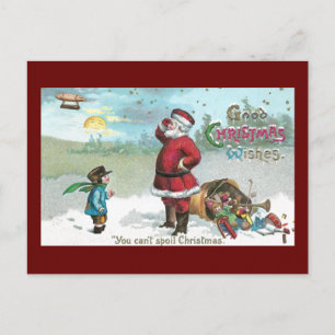 Santa Stranded in the Snow Holiday Postcard