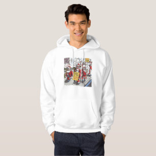 Santa Strike white hooded sweatshirt