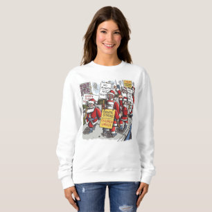 Santa Strike women white sweatshirt
