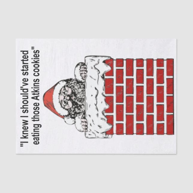 Santa Stuck In A Chimney Tissue Paper (Front)