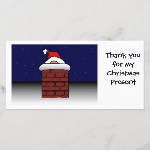 Santa Stuck Thanks Thank You Card