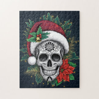 Santa Sugar Skull Jigsaw Puzzle