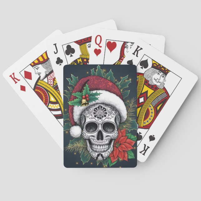 Santa Sugar Skull Playing Cards (Back)