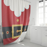 Santa Suit Christmas<br><div class="desc">Add a touch of whimsy and holiday cheer to your bathroom with this fun Santa belly shower curtain. Featuring a close-up of Santa's jolly belly with a fluffy white beard and iconic red suit, this design is sure to bring a smile to everyone's face. Perfect for spreading Christmas spirit and...</div>