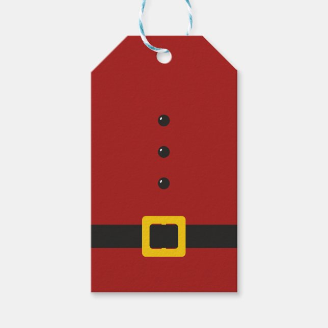 Santa Suit Merry Christmas Gift Tags (Front)
