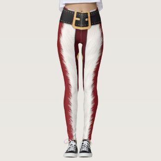Santa Suit Striped Leggings – Modern Christmas 