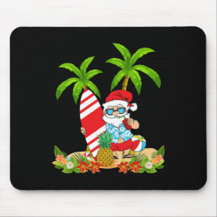 Santa Summer Surfing Christmas In July Beach Vacat Mouse Pad