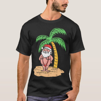 Santa Summer Swimsuit Funny Christmas In July T-Shirt