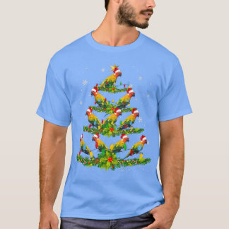 Santa Sun Conure Birds Christmas Tree Lights Santa T-Shirt