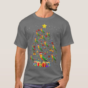 Santa Sun Conure Birds Christmas Tree Lights Santa T-Shirt