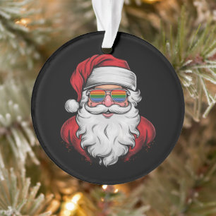 Santa Sunglasses Pride Christmas Pajama X-mas Gay Ornament