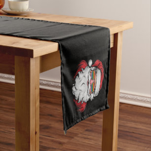 Santa Sunglasses Pride Christmas Pajama X-mas Gay Short Table Runner