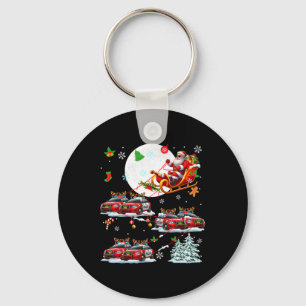 Santa Sungles Sleigh Reindeer Police Cars Christma Keychain