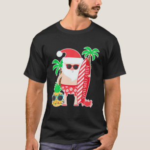 Santa Surfing Hawaiian Gift For Christmas Family T T-Shirt