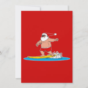 Santa surfing invitation