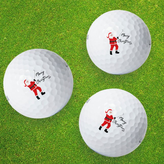 Santa Swinging A Golf Ball Golf Balls (Swing with Santa with the Merry Christmas golf ball!)