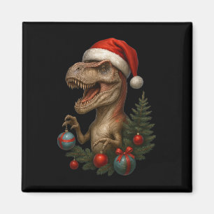 Santa T-rex Christmas Funny Dinosaur Holiday  Magnet