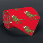 Santa T-Rex Dinosaur Christmas Xmas Tie<br><div class="desc">Santa T-Rex Dinosaur Christmas Xmas Tie</div>