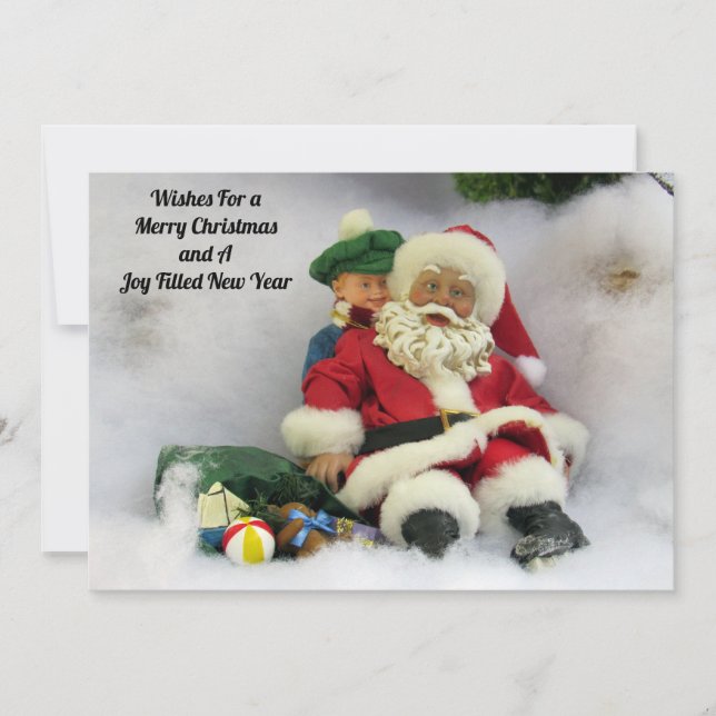Santa Takes A Tumble  - Flat Christmas Card (Front)