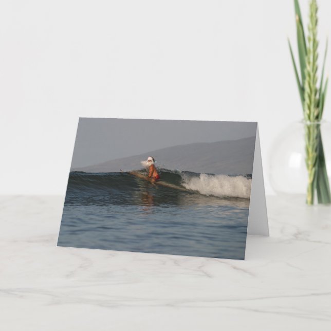 Santa takes to the waves in Maui Holiday Card (Front)