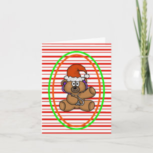 Santa Teddy Bear with Stethoscope Christmas Card