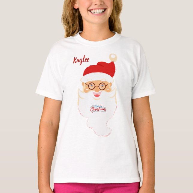 Santa Tee Shirt for Girl (Front)