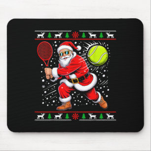 Santa Tennis Player Christmas Xmas Funny Holiday M Mouse Pad