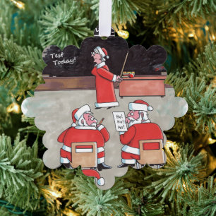 Santa Test snowflake paper ornament Card