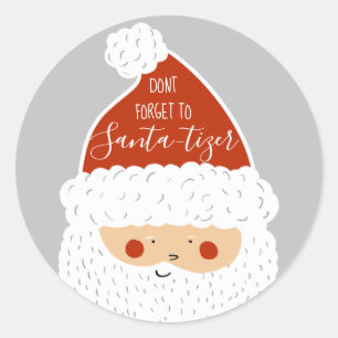 Santa-tize Labels - Christmas Hand Sanitizer Label