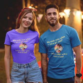 Santa traded the North Pole for Cocktails Xmas T-Shirt