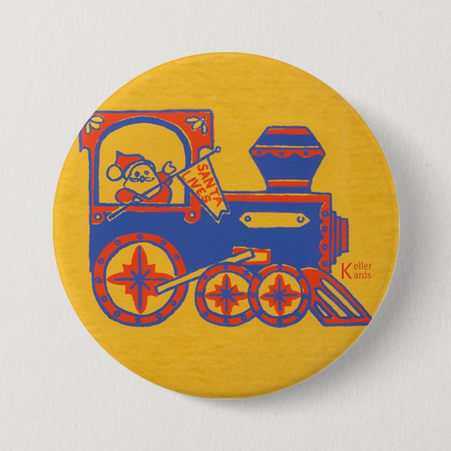 Santa Train 3 Inch Round Button (Front)