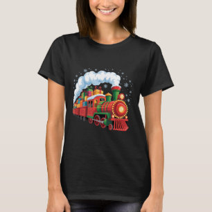 Santa Train Lights Snow Christmas Funny Winter Hol T-Shirt