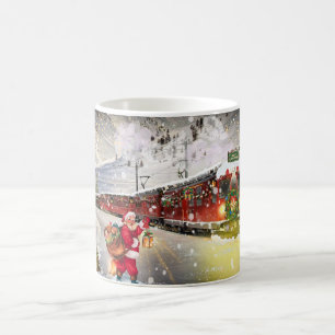 Santa Train Mug, Christmas Mug, Christmas Train Coffee Mug