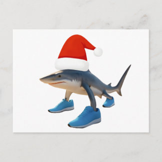 Santa Tralalero Tralala –Shark in Santa Hat Holiday Postcard