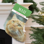Santa Treats Cat Photo Personalized Small Christmas Stocking<br><div class="desc">Your cat will love this fun Christmas stocking personalized just for your cat. The stocking features your pets personalize name with the words "Santa treats". Cute and festive and plenty of room for cats treats . . . a Christmas stocking that will be treasured for years to come.</div>
