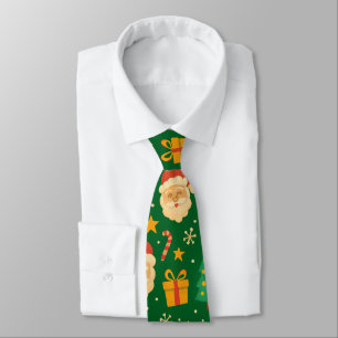Santa, Trees & Cheer pattern Tie