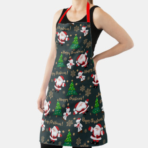 Santa, Trees, Snowflakes and Bears  Apron