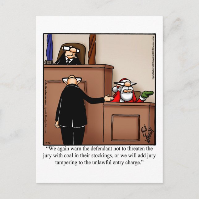 Santa Trial Humour Christmas Postcard (Front)