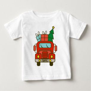 Santa truck front view Merry Christmas Baby T-Shirt