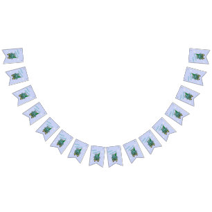 Santa truck front view Merry Christmas Bunting Flags