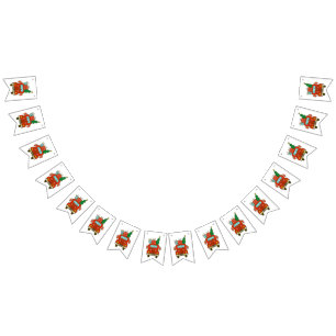 Santa truck front view Merry Christmas Bunting Flags