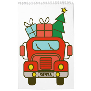 Santa truck front view Merry Christmas Calendar