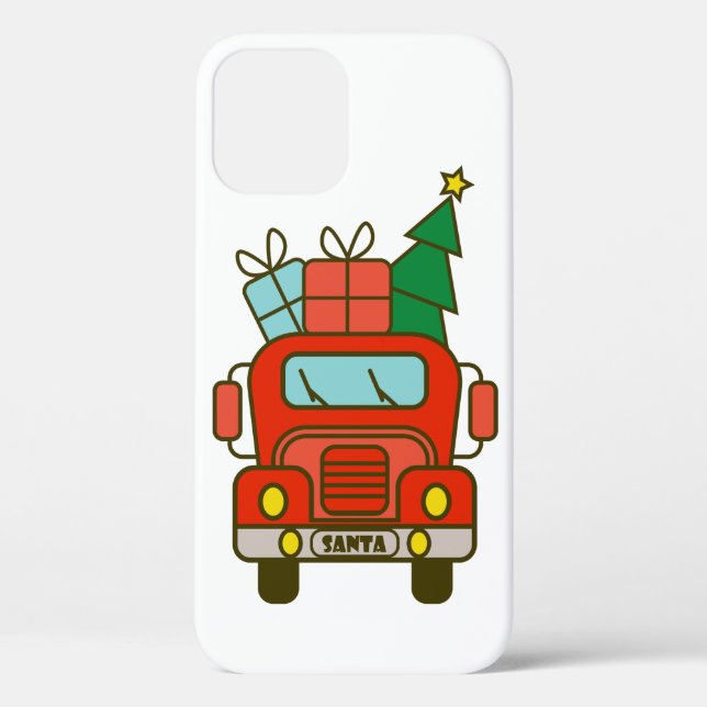 Santa truck front view Merry Christmas Case-Mate iPhone Case (Back)