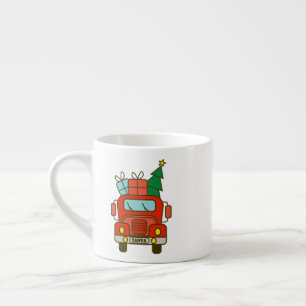 Santa truck front view Merry Christmas Espresso Cup