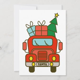 Santa truck front view Merry Christmas Holiday Card
