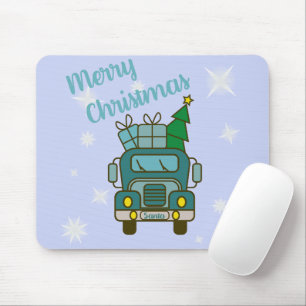 Santa truck front view Merry Christmas Mouse Pad